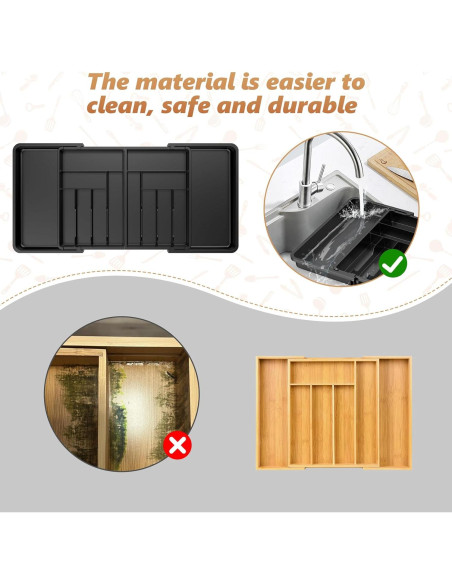 Organizador de Cajones de Cubiertos RQF Expandible 54.9-96.5 cm