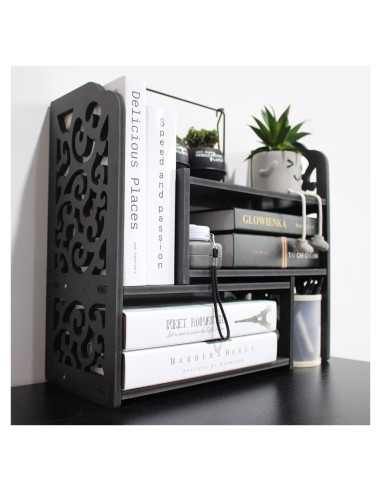 Estantería de Escritorio YGYQZ Nube Negra 2 Estantes 64.8 cm