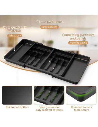 Organizador de Cajones de Cubiertos RQF Expandible 54.9-96.5 cm