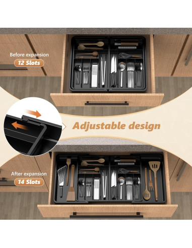 Organizador de Cajones de Cubiertos RQF Expandible 54.9-96.5 cm