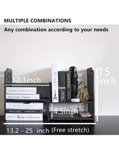 Estantería de Escritorio YGYQZ Nube Negra 2 Estantes 64.8 cm 2