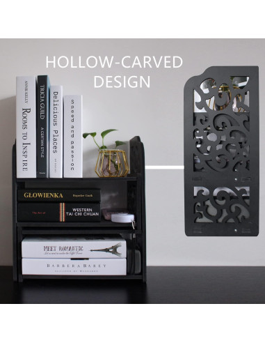 Estantería de Escritorio YGYQZ Nube Negra 2 Estantes 64.8 cm