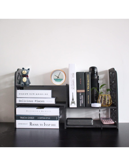 Estantería de Escritorio YGYQZ Nube Negra 2 Estantes 64.8 cm