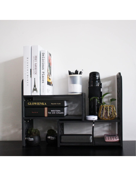 Estantería de Escritorio YGYQZ Nube Negra 2 Estantes 64.8 cm