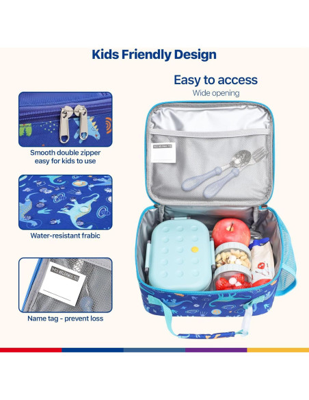 Bolsa de Almuerzo Aislada Bagseri para Niños - Dinosaurio