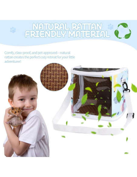 Bolsa Transportadora para Cobayas NOONEAU con Botella Azul Bolsa Transportadora para Cobayas NOONEAU con Botella Azul