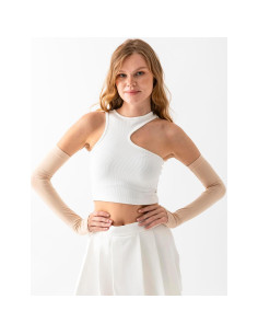 Mangas Calentadoras Unisex Causa Forcia Beige 45 cm 2