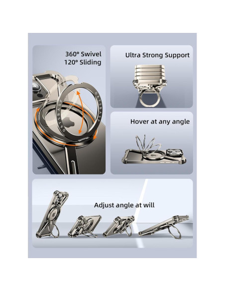 Funda Drayromn para iPhone 16 Pro Max, Titanio Natural, 360 Funda Drayromn para iPhone 16 Pro Max, Titanio Natural, 360