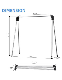 Perchero Plegable APEXCHASER de Acero Inoxidable 121.9 cm 2