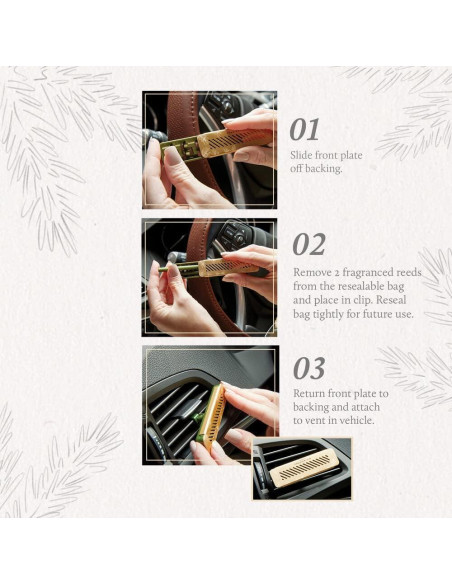 Kit de Difusor de Auto Thymes Frasier Fir - Ambientador Larga Duración