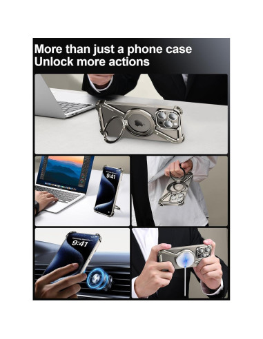 Funda Drayromn para iPhone 16 Pro Max, Titanio Natural, 360