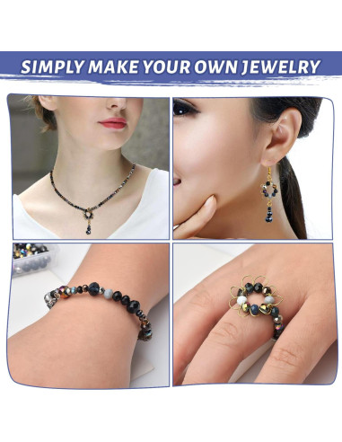 1000 Perlas de Cristal Vidrio KINGSHINE 4/6/8mm Negro