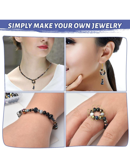 1000 Perlas de Cristal Vidrio KINGSHINE 4/6/8mm Negro