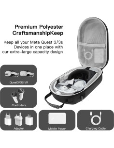 Funda Dura Bibuks para Oculus Meta Quest 3/3S - Almacenamiento Viaje 2