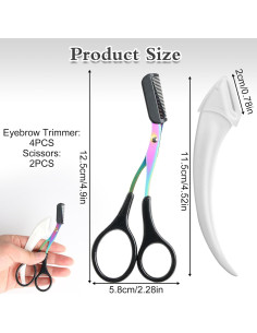 Kit de Tijeras para Cejas Jawfait con Peine - Acero Inoxidable 2