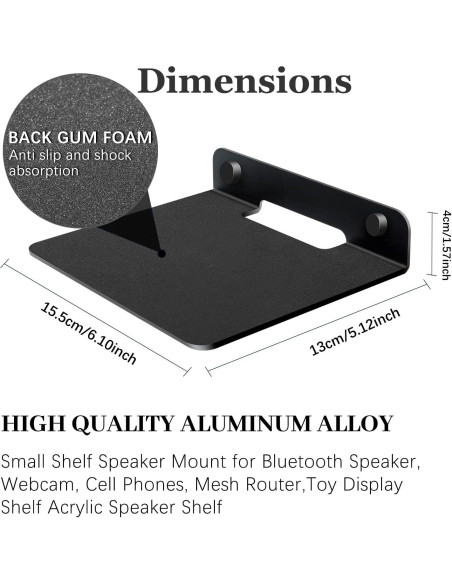Estante Flotante de Pared TRINENOX para Altavoces y Dispositivos