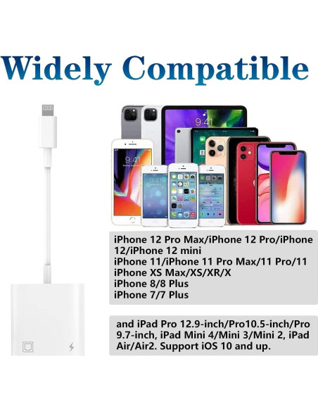 Adaptador Ethernet RJ45 a Lightning 2 en 1 esbeecables