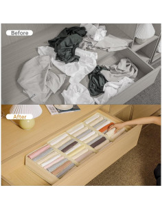 Organizador de Cajón para Ropa Coorganisers 10 Compartimentos Beige 2