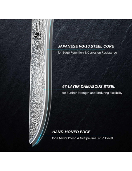 Cuchillo de Deshuesar KYOKU 17.78 cm Acero Damasco VG10