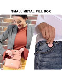 Estuche para Pastillas Pequeño SOBAHIDO - Metal Impermeable Rosa 2