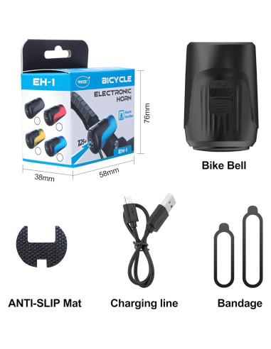 Bocina Eléctrica para Bicicleta Phidinova 125dB Impermeable