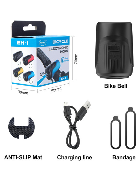 Bocina Eléctrica para Bicicleta Phidinova 125dB Impermeable