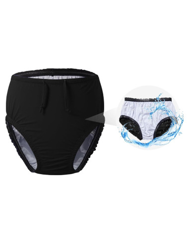 Pañal de Natación Reutilizable Codida 5-6T Negro para Niños