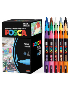 Set de 15 Marcadores de Pintura Posca 5M Medianos Variados