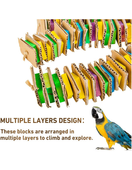 Juguete para Loros MYFAMIREA de Madera Natural 29.5 cm Juguete para Loros MYFAMIREA de Madera Natural 29.5 cm
