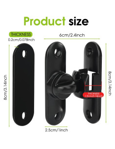 Cierre de puerta abatible Qkenvo negro para granero y corredera 2