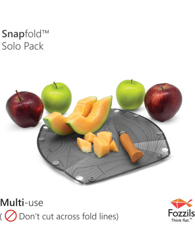 Fozzils Solo Pack - Taza, Cuenco y Plato Plegables Gris