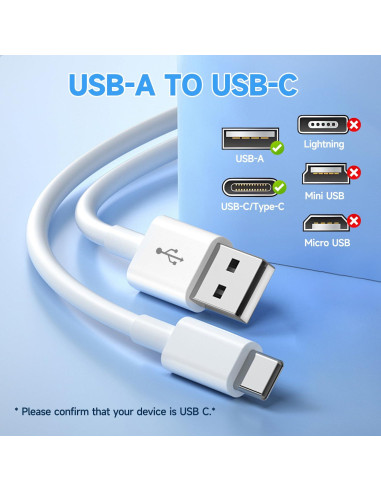 Cable de Alimentación USB A a USB-C 5M ANLINK para Cámaras