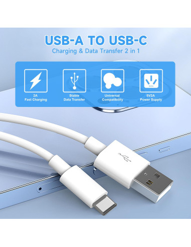 Cable de Alimentación USB A a USB-C 5M ANLINK para Cámaras