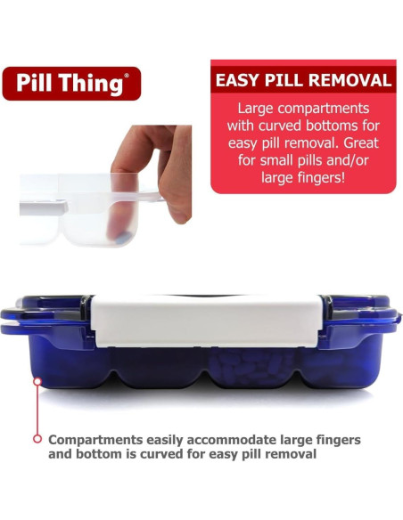 Caja de Pastillas Grande Pill Thing 20 Compartimentos Azul Cobalto