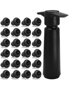 24 Tapones de Vacío para Vino Vibedor + Bomba Reutilizable 2