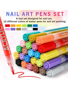 Juego de 12 Lápices de Arte para Uñas IONSGAKO Secado Rápido 2