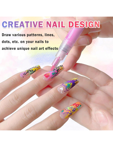 Juego de 12 Lápices de Arte para Uñas IONSGAKO Secado Rápido