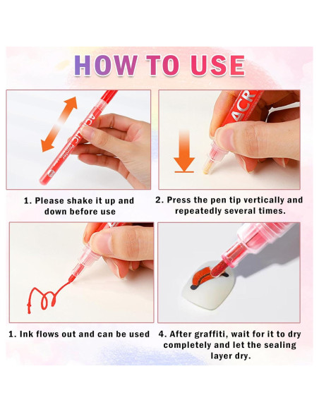 Juego de 12 Lápices de Arte para Uñas IONSGAKO Secado Rápido