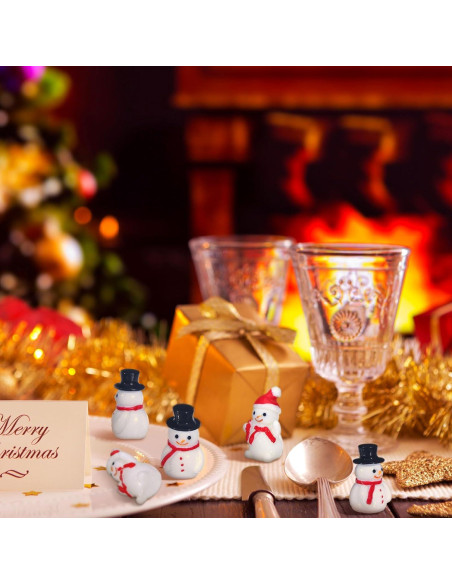 50 Mini Figuras de Muñeco de Nieve Soaoo para Decoración Navideña