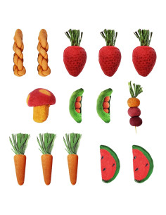 14 Piezas Juguetes Naturales para Conejos y Hámsters Finymk