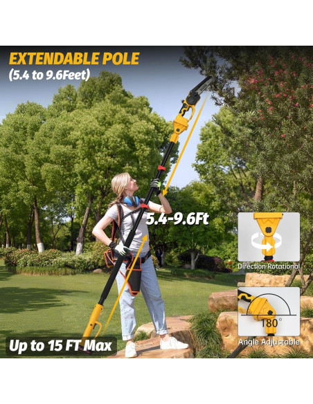 Sierra de Poste Inalámbrica 2-en-1 Vokoroad 8" y 6"