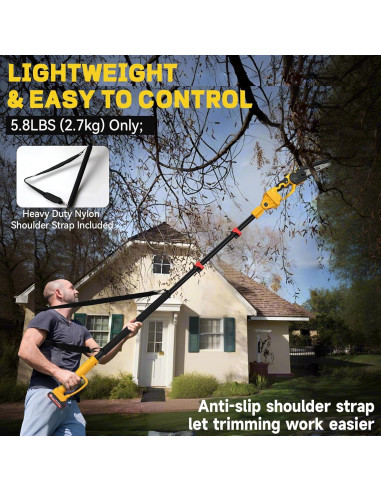 Sierra de Poste Inalámbrica 2-en-1 Vokoroad 8" y 6"