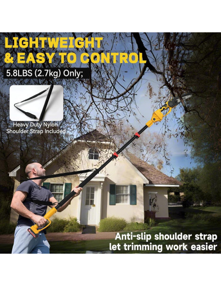 Sierra de Poste Inalámbrica 2-en-1 Vokoroad 8" y 6"