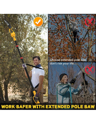 Sierra de Poste Inalámbrica 2-en-1 Vokoroad 8" y 6"