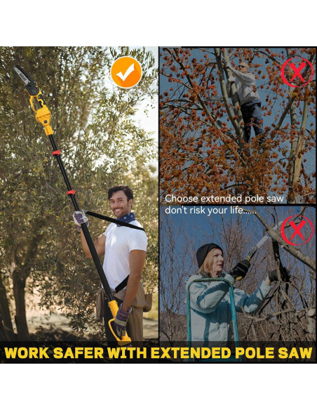 Sierra de Poste Inalámbrica 2-en-1 Vokoroad 8" y 6"