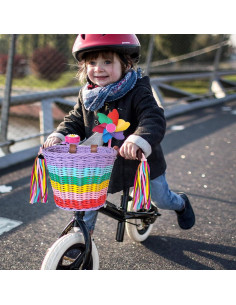 Cesta de Bicicleta Infantil Boltigen Rosa Ajustable 21x16x16cm 2