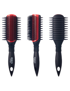 Cepillo Desenredante Red By Kiss - Doble Cara, Negro Mate
