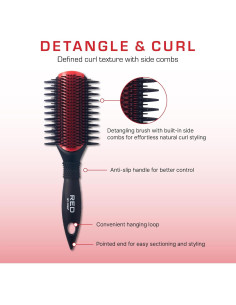 Cepillo Desenredante Red By Kiss - Doble Cara, Negro Mate 2