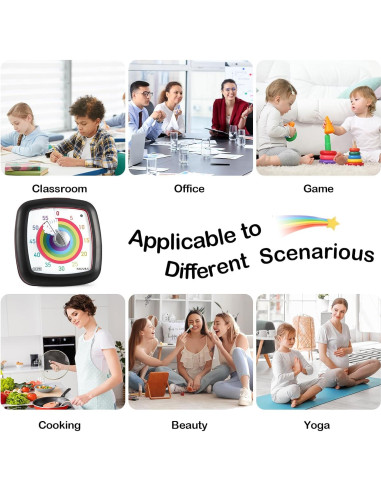 Temporizador Visual Secura 60 Minutos Sin Tictac para Estudio