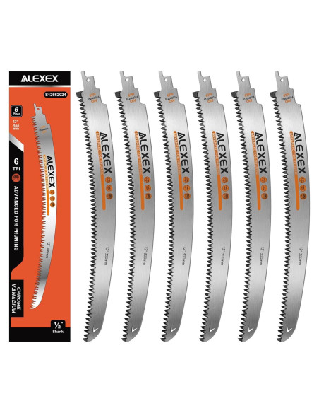 Hojas de Sierra Recíproca ALEXEX 30.48 cm 6Pcs para Madera
